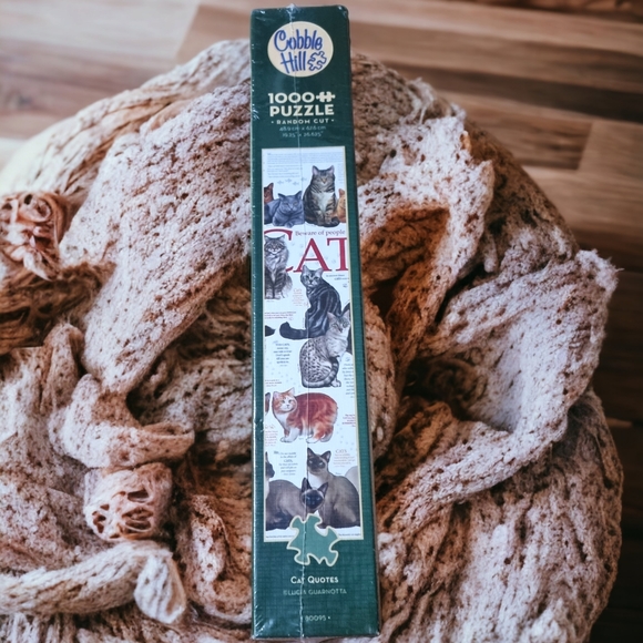 🆕 Cobble Hill "Cat Quotes" Cat Puzzle With Poster Inside - Picture 3 of 6